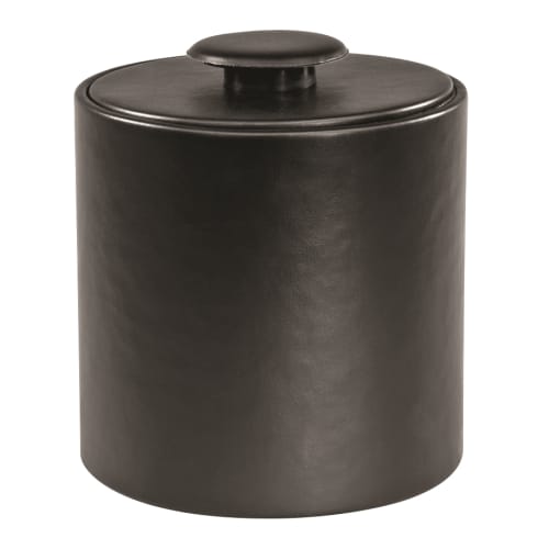 Executive 3 Quart Round Leatherette Ice Bucket, Black Morocco